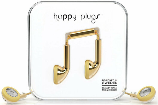 In-Ear Fejhallgató Happy Plugs Earbud Gold Deluxe Edition - 1