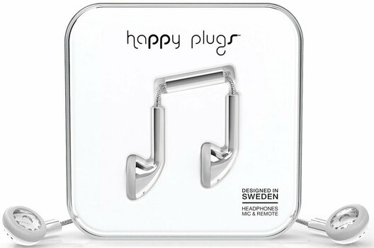 Căști In-Ear standard Happy Plugs Earbud Silver Deluxe Edition - 1
