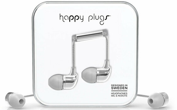 U-uho slušalice Happy Plugs In-Ear Silver Deluxe Edition - 1