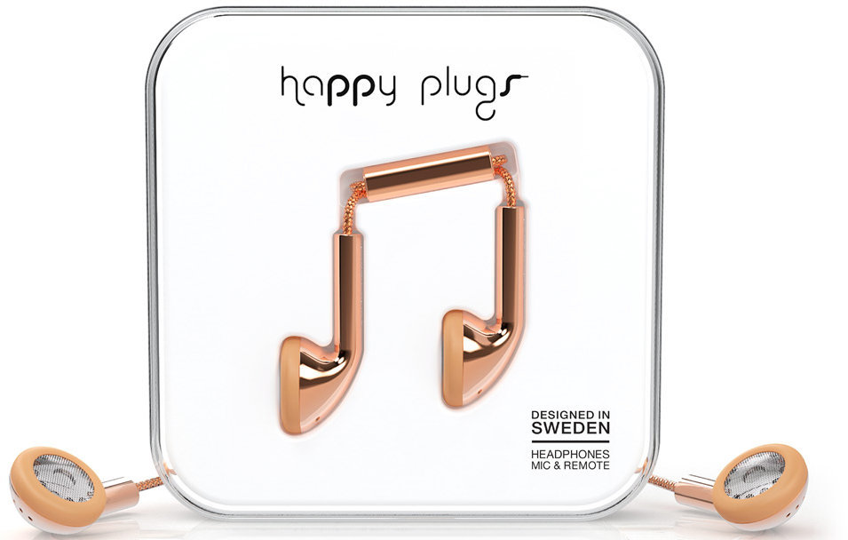 Căști In-Ear standard Happy Plugs Earbud Rose Deluxe Edition