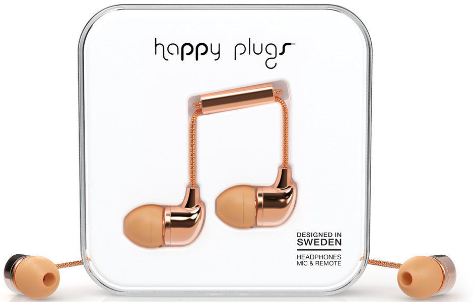 Auscultadores intra-auriculares Happy Plugs In-Ear Rose Deluxe Edition