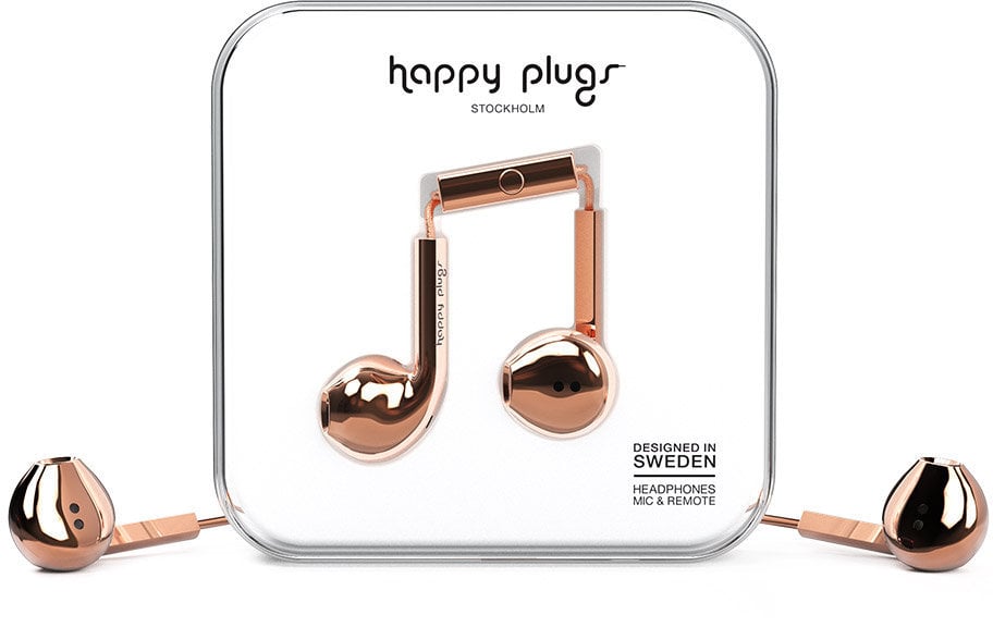 Ecouteurs intra-auriculaires Happy Plugs Earbud Plus Rose Gold Deluxe Edition