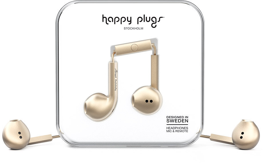 In-Ear-hovedtelefoner Happy Plugs Earbud Plus Champagne Deluxe Edition