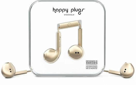Ecouteurs intra-auriculaires Happy Plugs Earbud Plus Champagne Deluxe Edition - 1