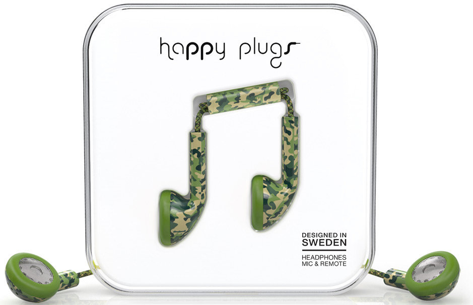 In-ear hoofdtelefoon Happy Plugs Earbud Camouflage Unik Edition