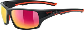UVEX Sportstyle 222 Black Mat Red Polarized