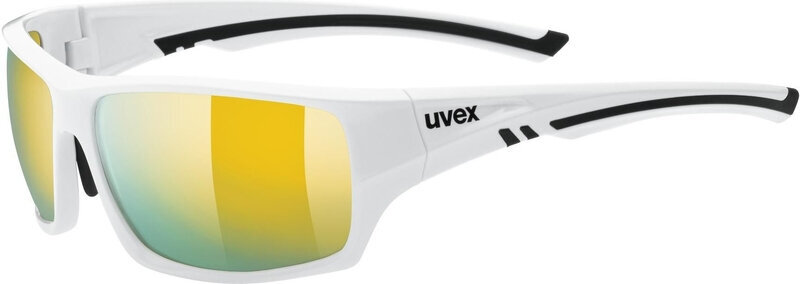Fietsbril UVEX Sportstyle 222 Polarized White/Mirror Yellow Fietsbril