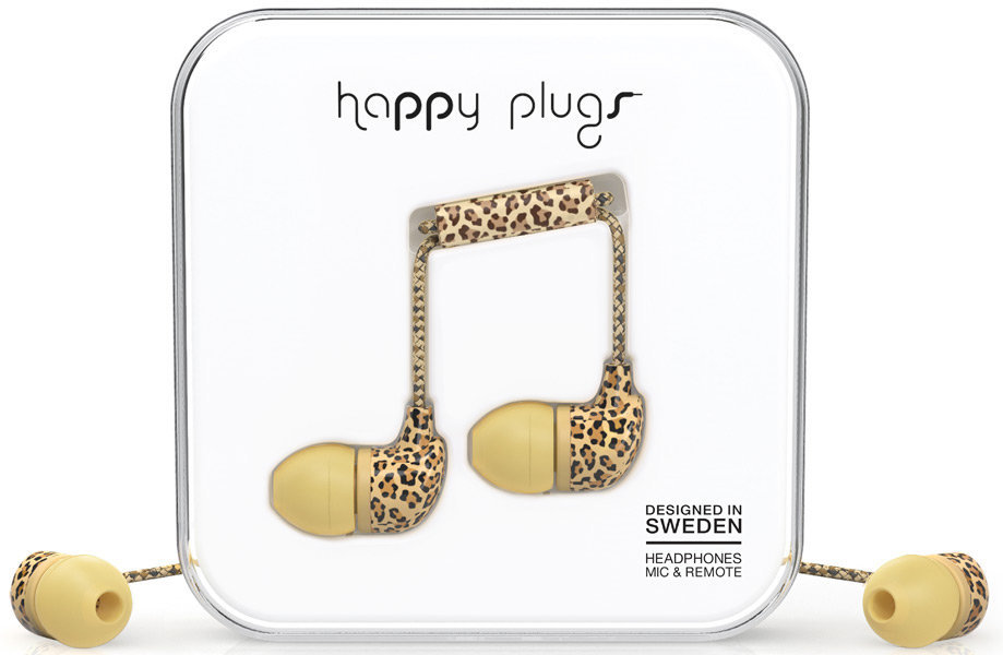 In-ear hoofdtelefoon Happy Plugs In-Ear Leopard Unik Edition