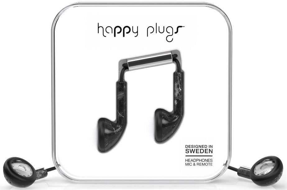 Căști In-Ear standard Happy Plugs Earbud Black Saint Laurent Marble
