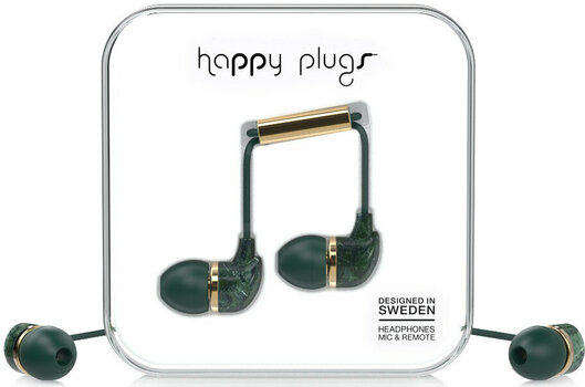 Căști In-Ear standard Happy Plugs In-Ear Jade Green Marble - 1