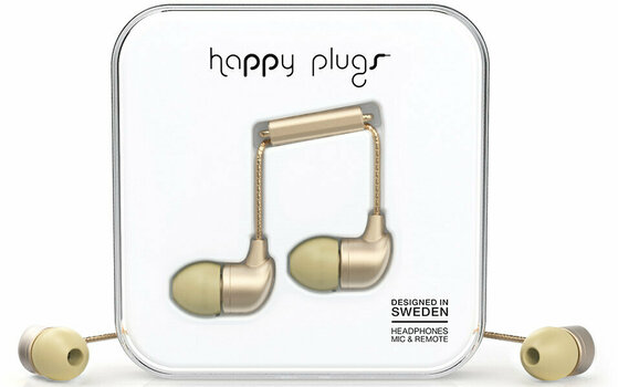 Auscultadores intra-auriculares Happy Plugs In-Ear Champagne Matte Deluxe Edition - 1