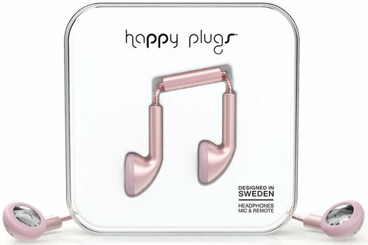 In-Ear Headphones Happy Plugs Earbud Pink Gold Matte Deluxe Edition - 1