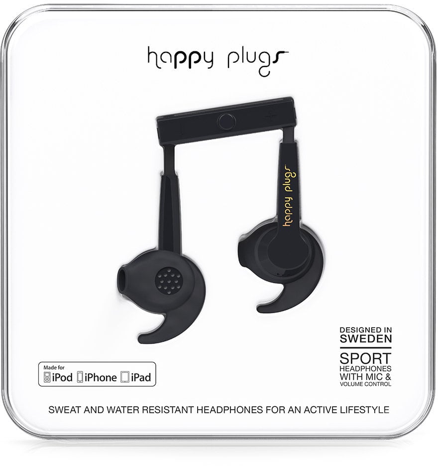 Slúchadlá do uší Happy Plugs Sport MFI Black