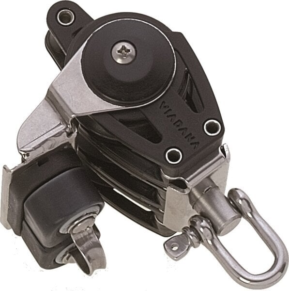 Segel Blöcke Viadana 38mm Composite Triple Block Swivel with Shackle and Becket - Carbon Cam Cleat