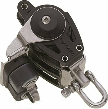 Sailing Block Viadana 38mm Composite Triple Block Swivel with Shackle and Becket - Carbon Cam Cleat - 1