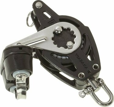 Sailing Block Viadana 57mm Composite Single Block Swivel with Shackle and Becket - Cam Cleat - 1