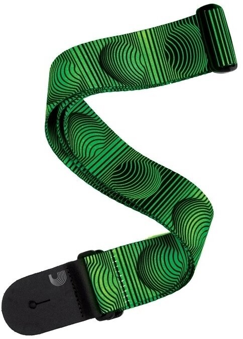 Kytarový pás D'Addario Polyester Guitar Strap Optical Art Green Orbs