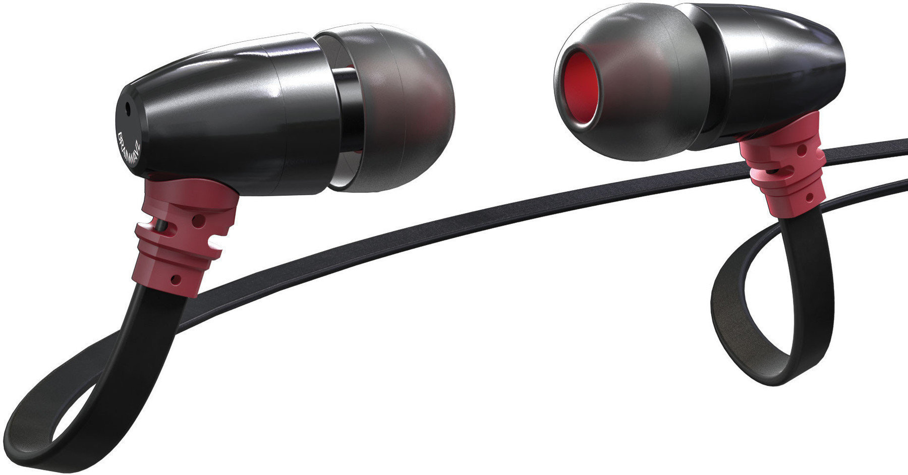 In-ear hoofdtelefoon Brainwavz S0 ZERO In-Ear Earphone Headset Black-Red