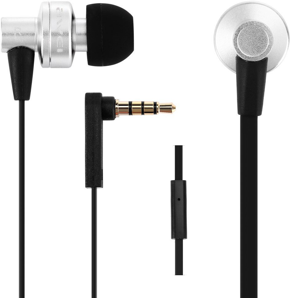 En la oreja los auriculares AWEI ES900i Wired In-ear Headphones Earphones Headset Silver