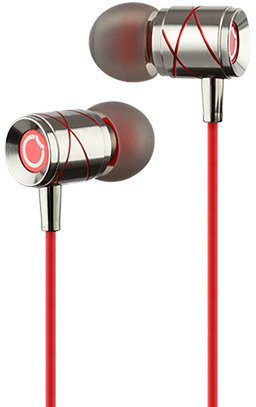 En la oreja los auriculares GGMM EJ201 Hummingbird - Premium In-Ear Earphone Headset Silver
