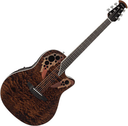 Speciell akustisk-elektrisk gitarr Ovation CE48P-TGE Elite Plus Celebrity Tiger Eye
