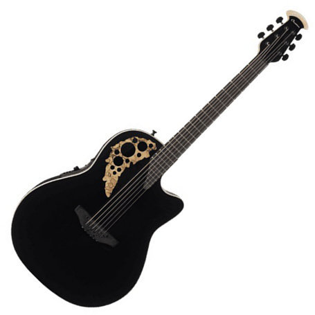 Elektroakoestische gitaar Ovation 1778TX-5GSM Elite Tx Mid Depth Zwart
