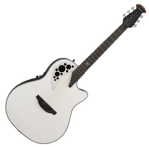 Guitarra eletroacústica especial Ovation 2078ME-6P Melissa Etheridge Signature Pearl White