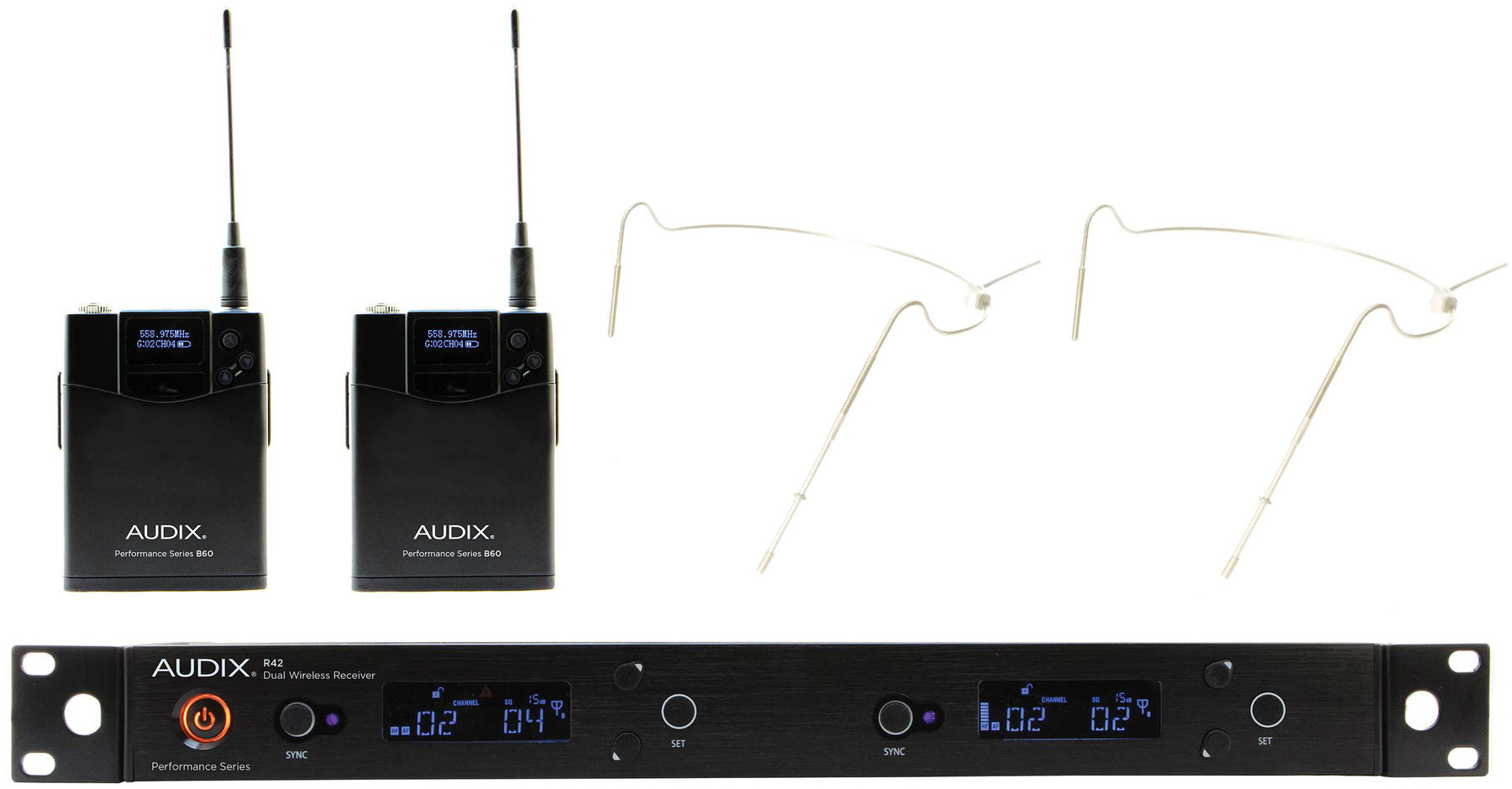 Système sans fil avec micro serre-tête AUDIX AP42 HT5 BG