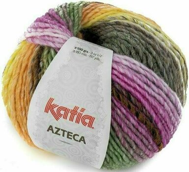 Fios para tricotar Katia Azteca 7869 Black/Rose/Green/Yellow - 1