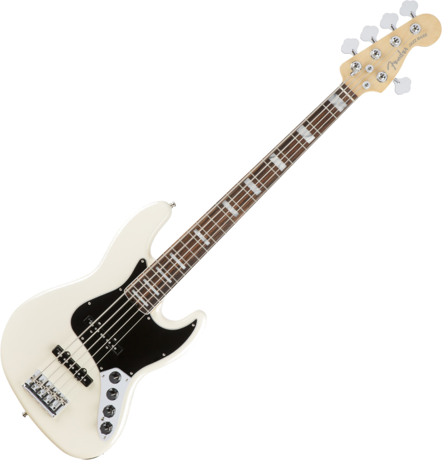 Fender American Elite Jazz Bass V RW Olympic White - Muziker