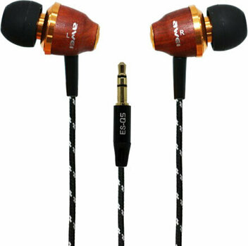 Slušalke za v uho AWEI ES-Q5 Wood Headphone Red - 1