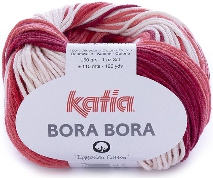 Przędza dziewiarska Katia Bora Bora 100 Off White/Red