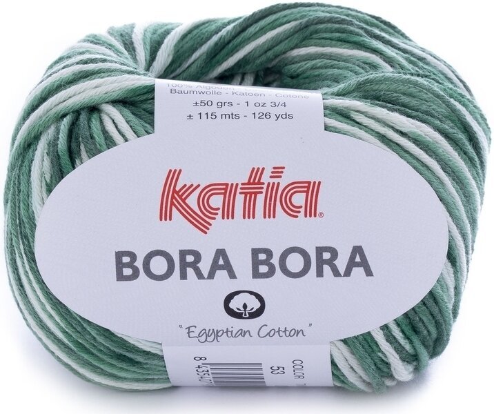 Fire de tricotat Katia Bora Bora 53 Off White/Green Fire de tricotat