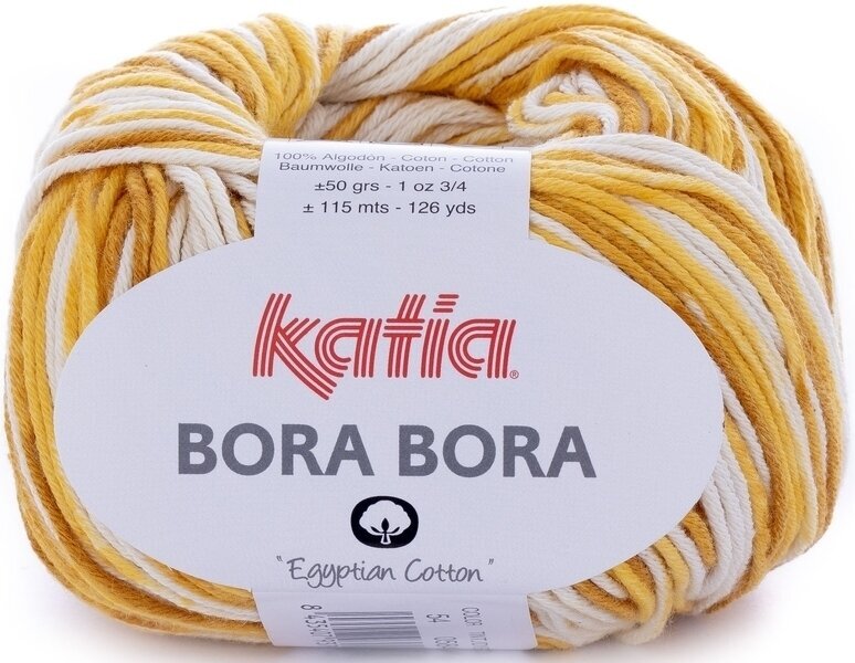 Νήμα Πλεξίματος Katia Bora Bora 54 Off White/Yellow