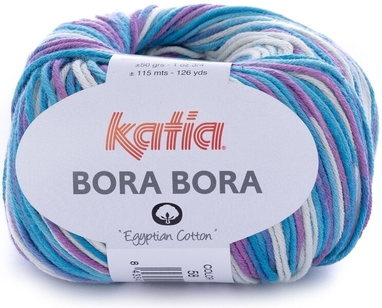 Przędza dziewiarska Katia Bora Bora 58 Turquoise/Lilac