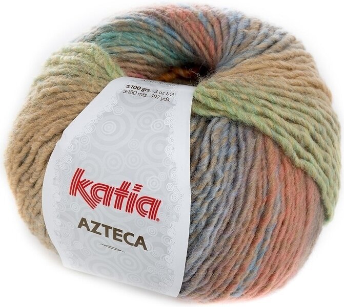 Fios para tricotar Katia Azteca 7840 Light Blue/Light Yellow/Orange/Beige