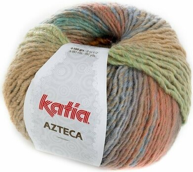 Knitting Yarn Katia Azteca 7840 Light Blue/Light Yellow/Orange/Beige - 1