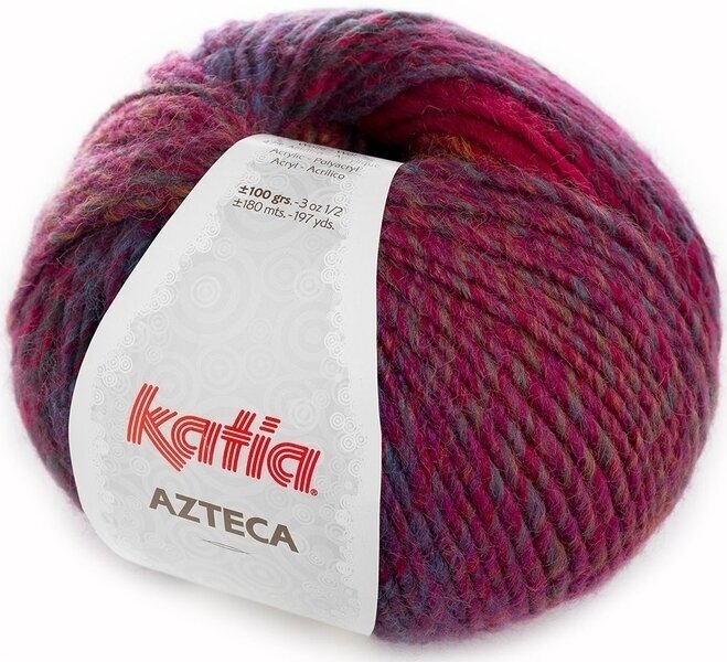 Knitting Yarn Katia Azteca 7847 Maroon/Dark Fuchsia/Blue