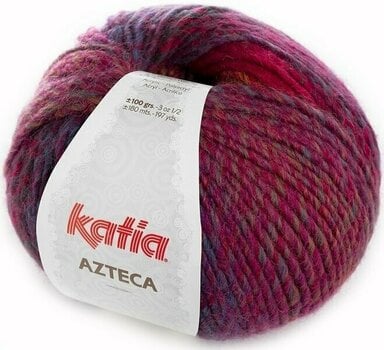 Knitting Yarn Katia Azteca 7847 Maroon/Dark Fuchsia/Blue - 1