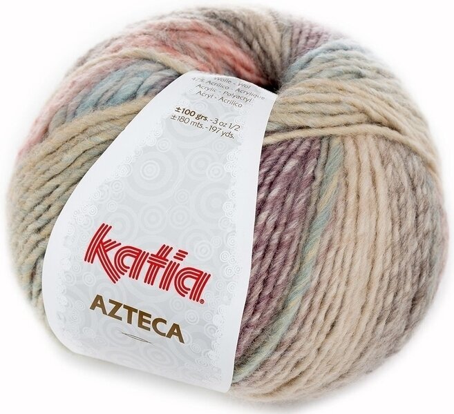 Knitting Yarn Katia Azteca 7860 Sky Blue/Light Pink/Light Brown/Pastel Green