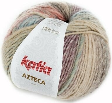 Knitting Yarn Katia Azteca 7860 Sky Blue/Light Pink/Light Brown/Pastel Green - 1