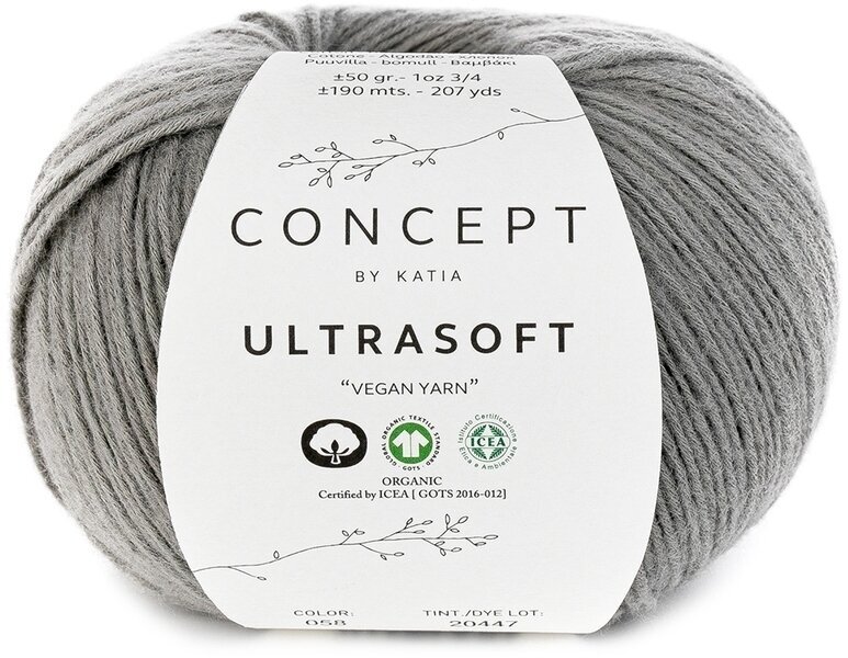 Pređa za pletenje Katia Ultrasoft 58 Dark Grey Pređa za pletenje