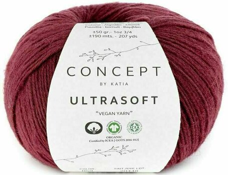 Fios para tricotar Katia Ultrasoft 59 Maroon - 1