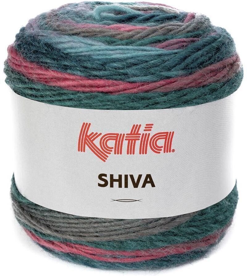 Knitting Yarn Katia Shiva 403 Rose/Green Blue/Grey