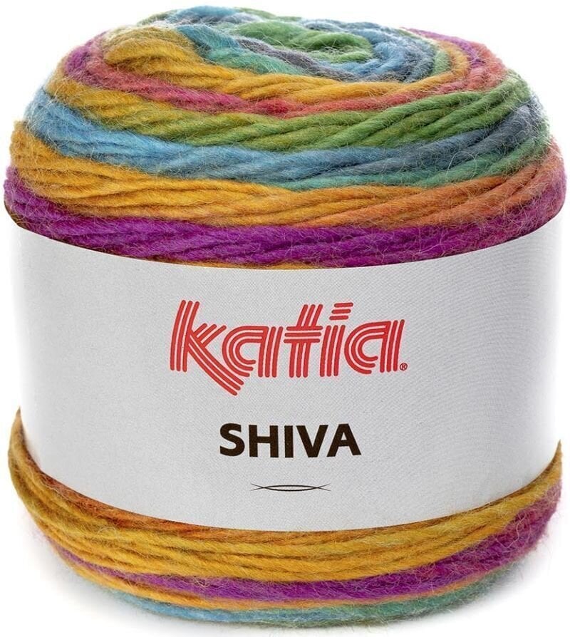 Knitting Yarn Katia Shiva 404 Fuchsia/Orange/Yellow/Green/Blue