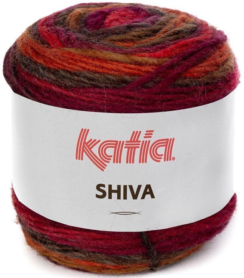 Fios para tricotar Katia Shiva 407 Red/Maroon/Brown