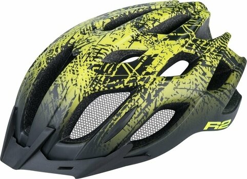Cyklistická helma R2 Tour Helmet Matt Black/Fluo Yellow L Cyklistická helma - 1
