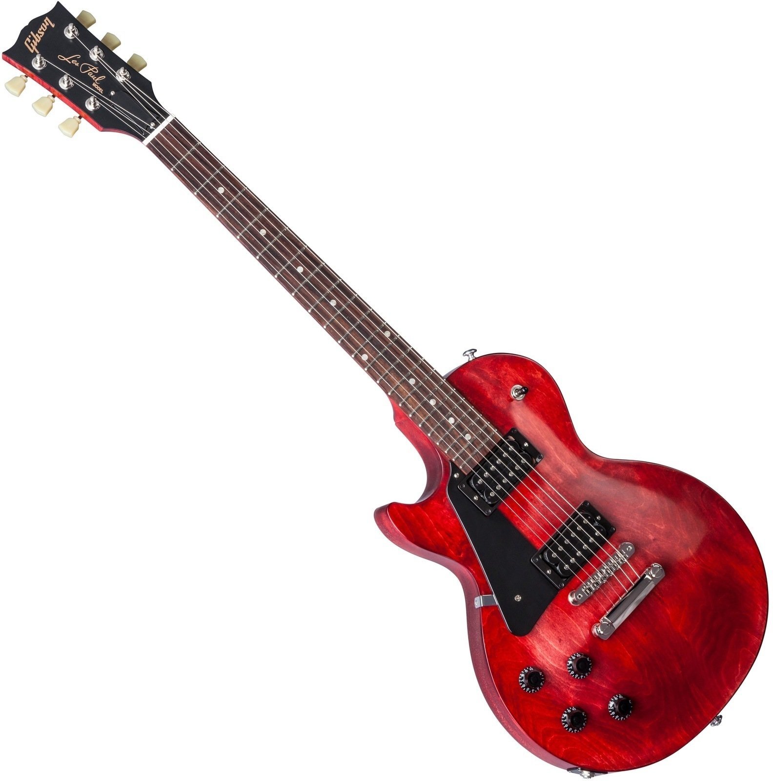 Linkshänder E-Gitarre Gibson Les Paul Faded T 2017 Left Handed Worn Cherry