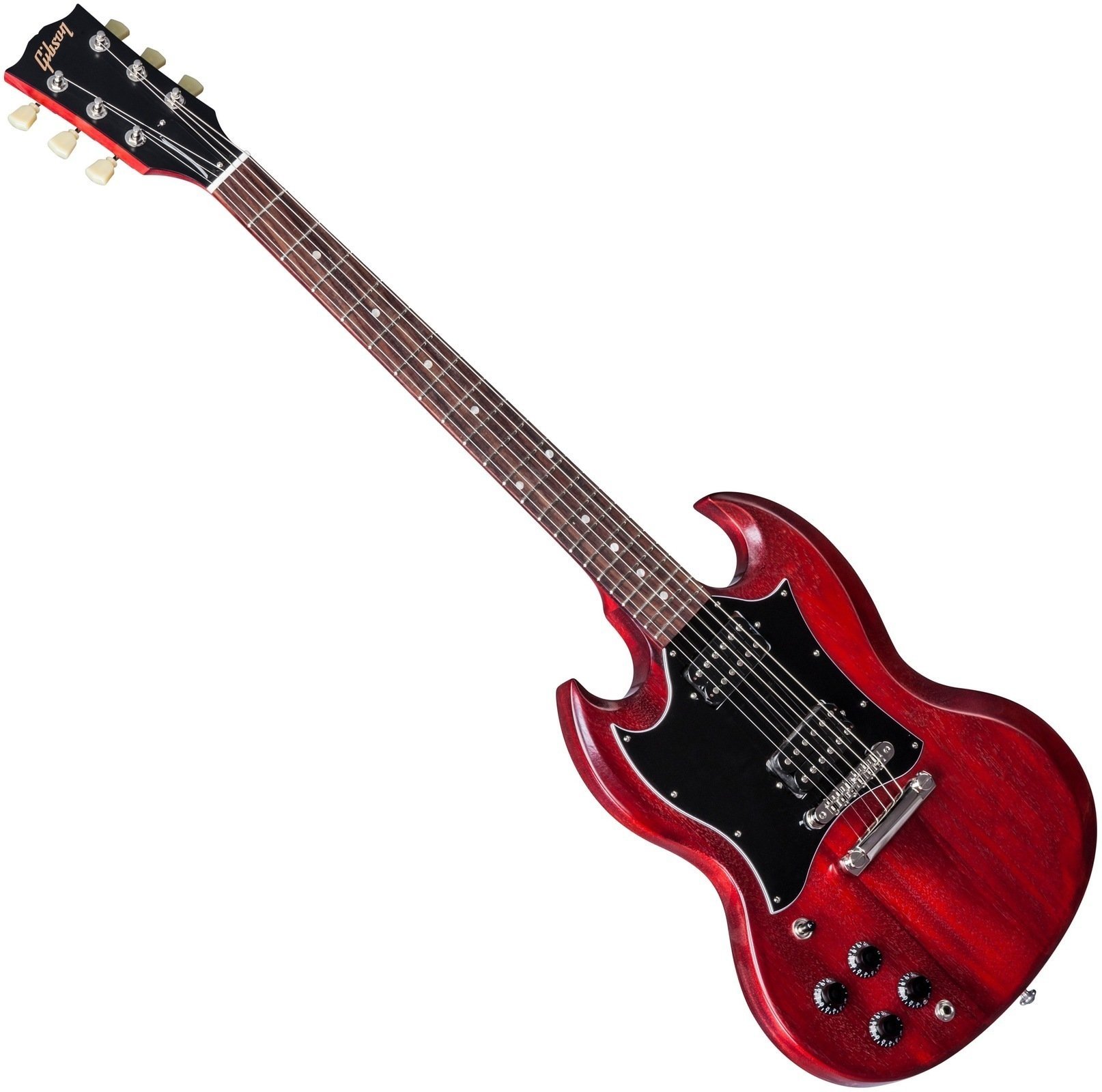 Linkshänder E-Gitarre Gibson SG Faded T 2017 Left Handed Worn Cherry