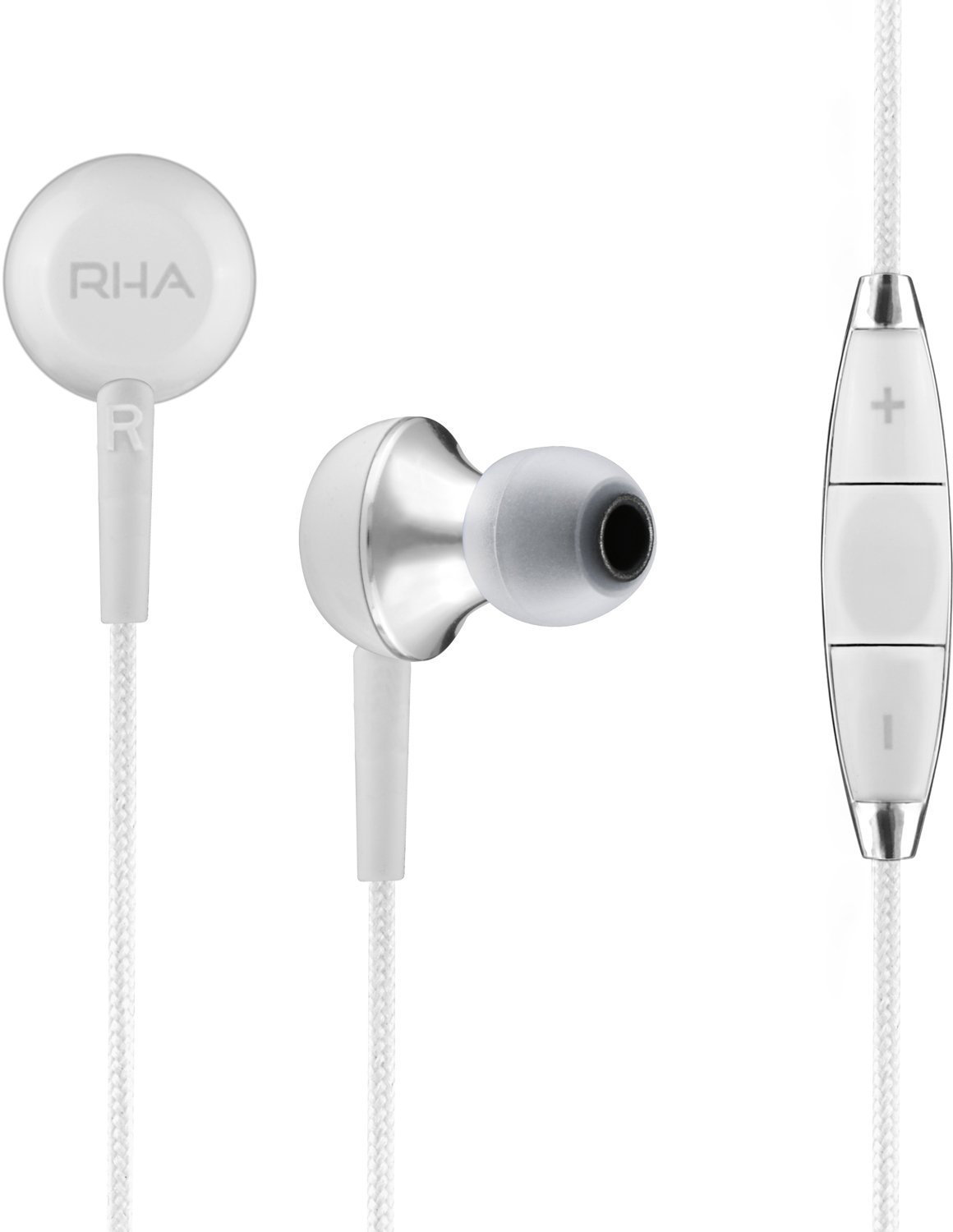 En la oreja los auriculares RHA MA450i White